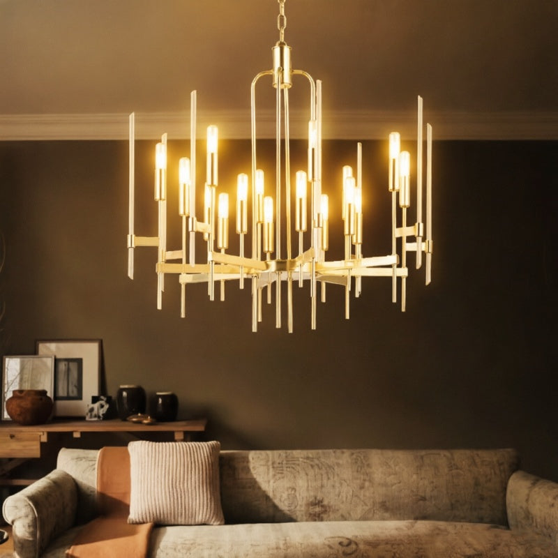 Post-modern round crystal chandelier