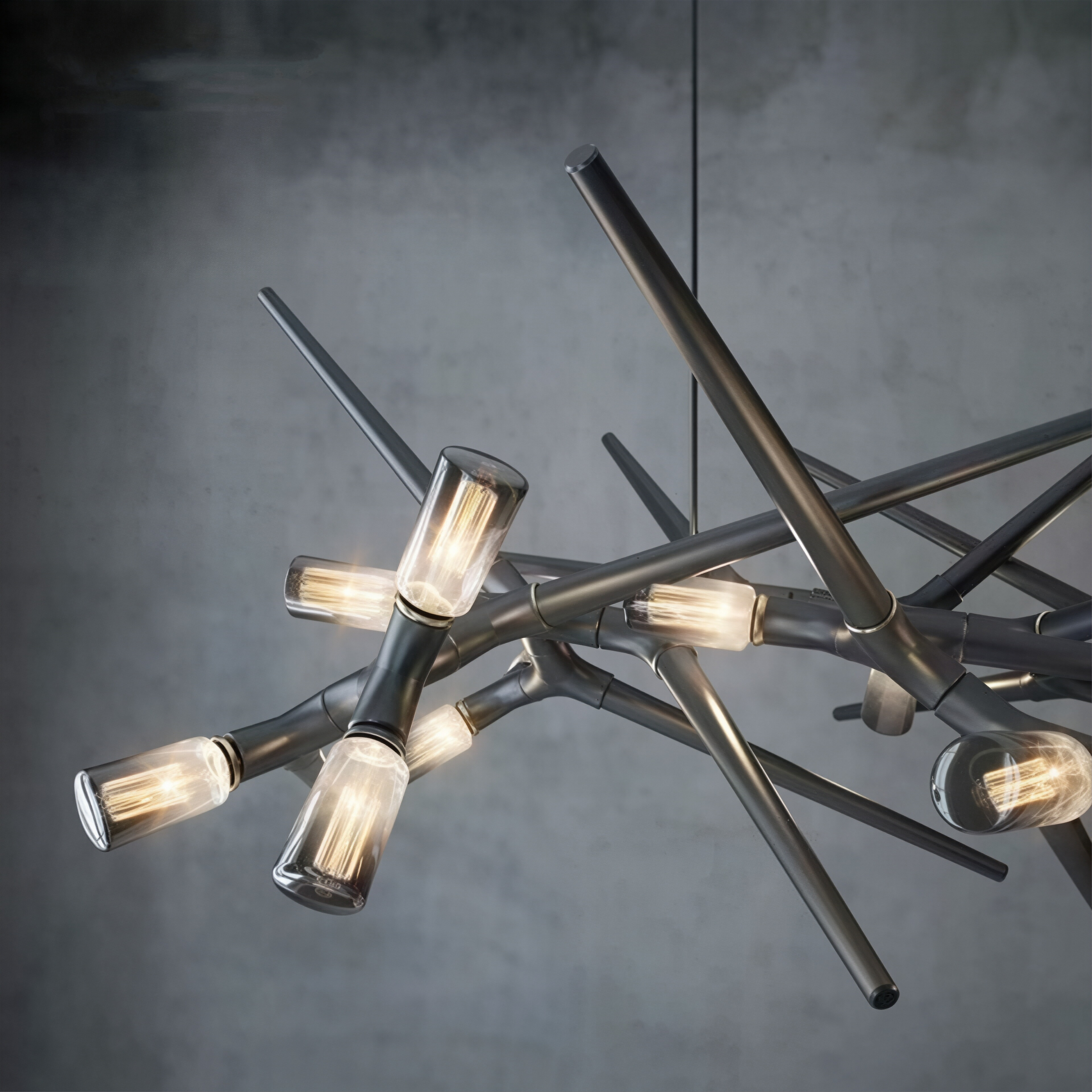 Post-modern unique personality long black chandelier