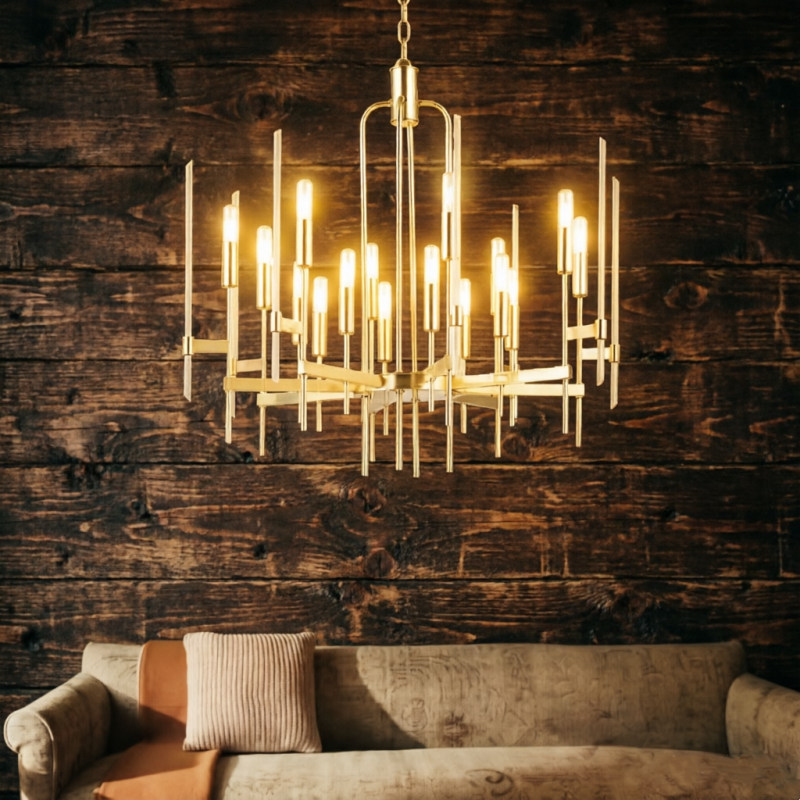 Post-modern round crystal chandelier